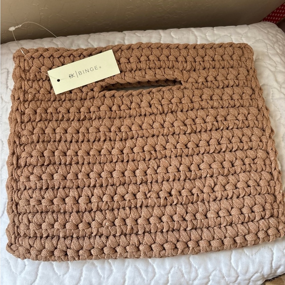 Binge Tan Crochet Handbag